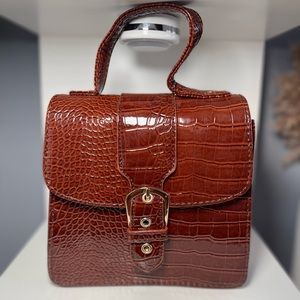 PrettyLittleThing Brown Croc Bag